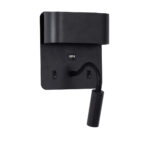 GLOBOSTAR® IBIS 61367 Μοντέρνο Φωτιστικό Τοίχου - Απλίκα Ξενοδοχείου Reading Light με Φορτιστή USB 3A LED 10W 1100lm 36° & 360° AC 220-240V IP20 Φυσικό Λευκό 4500K - Bridgelux COB Chip & TÜV SÜD Driver - Μαύρο Ματ - Μ10 x Π6.1 x Υ18cm - 3 Χρόνια Εγγύηση - Image 2