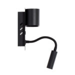 GLOBOSTAR® IBIS 61367 Μοντέρνο Φωτιστικό Τοίχου - Απλίκα Ξενοδοχείου Reading Light με Φορτιστή USB 3A LED 10W 1100lm 36° & 360° AC 220-240V IP20 Φυσικό Λευκό 4500K - Bridgelux COB Chip & TÜV SÜD Driver - Μαύρο Ματ - Μ10 x Π6.1 x Υ18cm - 3 Χρόνια Εγγύηση - Image 4