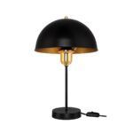 GLOBOSTAR® GAZETA 203-0299 Μοντέρνο Επιτραπέζιο Φωτιστικό Πορτατίφ με Ντουί 1 x E27 AC 220-240V IP20 - Μαύρο & Μπρονζέ - Μ25 x Π25 x Υ39cm - Image 2