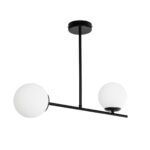 GLOBOSTAR® GLOBUS 201-0118 Μοντέρνο Φωτιστικό Οροφής με Ντουί 2 x E27 AC 220-240V IP20 - Λευκό & Μαύρο - Μ65 x Π15 x Υ23cm - Image 2