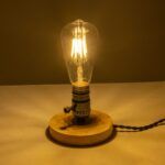 GLOBOSTAR® NOX 77700 Μοντέρνο Επιτραπέζιο Φωτιστικό Πορτατίφ με Ντουί 1 x E27 AC 220-240V IP20 - Μπεζ & Μαύρο - Μ12 x Π12 x Υ9cm - Image 2