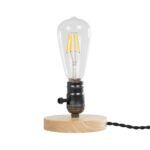 GLOBOSTAR® NOX 77700 Μοντέρνο Επιτραπέζιο Φωτιστικό Πορτατίφ με Ντουί 1 x E27 AC 220-240V IP20 - Μπεζ & Μαύρο - Μ12 x Π12 x Υ9cm - Image 3