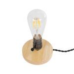 GLOBOSTAR® NOX 77700 Μοντέρνο Επιτραπέζιο Φωτιστικό Πορτατίφ με Ντουί 1 x E27 AC 220-240V IP20 - Μπεζ & Μαύρο - Μ12 x Π12 x Υ9cm - Image 4