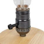 GLOBOSTAR® NOX 77700 Μοντέρνο Επιτραπέζιο Φωτιστικό Πορτατίφ με Ντουί 1 x E27 AC 220-240V IP20 - Μπεζ & Μαύρο - Μ12 x Π12 x Υ9cm - Image 5