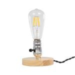 GLOBOSTAR® NOX 77703 Μοντέρνο Επιτραπέζιο Φωτιστικό Πορτατίφ με Ντουί 1 x E27 AC 220-240V IP20 - Μπεζ & Ασημί - Μ12 x Π12 x Υ9cm - Image 3