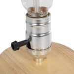 GLOBOSTAR® NOX 77703 Μοντέρνο Επιτραπέζιο Φωτιστικό Πορτατίφ με Ντουί 1 x E27 AC 220-240V IP20 - Μπεζ & Ασημί - Μ12 x Π12 x Υ9cm - Image 5