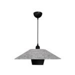 GLOBOSTAR® STORM 203-0292 Μοντέρνο Κρεμαστό Φωτιστικό Οροφής με Ντουί 1 x E27 AC 220-240V IP20 - Μαύρο & Γκρί  - Μ50 x Π50 x Υ24cm - Image 2