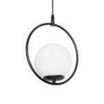 GLOBOSTAR® CIRCLE 201-0075 Vintage Κρεμαστό Φωτιστικό Οροφής με Ντουί 1 x E27 AC 220-240V IP20 - Μαύρο & Λευκό - Μ26 x Π26 x Υ29cm - Image 2