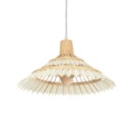 GLOBOSTAR® VENTALIA 999-0068 Boho Κρεμαστό Φωτιστικό Οροφής με Ντουί 1 x E27 AC 220-240V IP20 - Μπεζ - Μ40 x Π40 x Y23cm