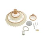 GLOBOSTAR® VENTALIA 999-0068 Boho Κρεμαστό Φωτιστικό Οροφής με Ντουί 1 x E27 AC 220-240V IP20 - Μπεζ - Μ40 x Π40 x Y23cm - Image 10