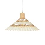 GLOBOSTAR® VENTALIA 999-0068 Boho Κρεμαστό Φωτιστικό Οροφής με Ντουί 1 x E27 AC 220-240V IP20 - Μπεζ - Μ40 x Π40 x Y23cm - Image 4