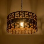 GLOBOSTAR® VERA 999-0069 Boho Κρεμαστό Φωτιστικό Οροφής με Ντουί 1 x E27 AC 220-240V IP20 - Καφέ - Μ50 x Π50 x Υ25cm - Image 2