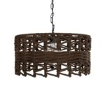 GLOBOSTAR® VERA 999-0069 Boho Κρεμαστό Φωτιστικό Οροφής με Ντουί 1 x E27 AC 220-240V IP20 - Καφέ - Μ50 x Π50 x Υ25cm - Image 4