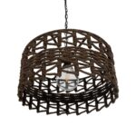 GLOBOSTAR® VERA 999-0069 Boho Κρεμαστό Φωτιστικό Οροφής με Ντουί 1 x E27 AC 220-240V IP20 - Καφέ - Μ50 x Π50 x Υ25cm - Image 5