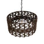 GLOBOSTAR® VERA 999-0069 Boho Κρεμαστό Φωτιστικό Οροφής με Ντουί 1 x E27 AC 220-240V IP20 - Καφέ - Μ50 x Π50 x Υ25cm - Image 6