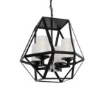 GLOBOSTAR® DASTAR 999-0091 Vintage Κρεμαστό Φωτιστικό Οροφής με Ντουί 4 x E27 AC 220-240V IP20 - Μαύρο & Λευκό - Μ42 x Π42 x Υ43cm