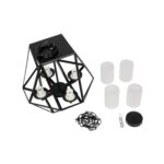 GLOBOSTAR® DASTAR 999-0091 Vintage Κρεμαστό Φωτιστικό Οροφής με Ντουί 4 x E27 AC 220-240V IP20 - Μαύρο & Λευκό - Μ42 x Π42 x Υ43cm - Image 10