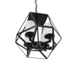 GLOBOSTAR® DASTAR 999-0091 Vintage Κρεμαστό Φωτιστικό Οροφής με Ντουί 4 x E27 AC 220-240V IP20 - Μαύρο & Λευκό - Μ42 x Π42 x Υ43cm - Image 5