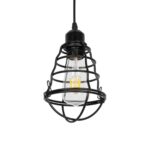 GLOBOSTAR® ALDO 999-0096 Vintage Κρεμαστό Φωτιστικό Οροφής με Ντουί 1 x E27 AC 220-240V IP20 - Μαύρο - Μ15 x Π15 x Υ24cm