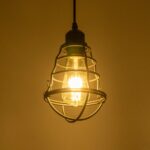 GLOBOSTAR® ALDO 999-0096 Vintage Κρεμαστό Φωτιστικό Οροφής με Ντουί 1 x E27 AC 220-240V IP20 - Μαύρο - Μ15 x Π15 x Υ24cm - Image 2