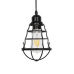 GLOBOSTAR® ALDO 999-0096 Vintage Κρεμαστό Φωτιστικό Οροφής με Ντουί 1 x E27 AC 220-240V IP20 - Μαύρο - Μ15 x Π15 x Υ24cm - Image 4