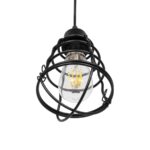 GLOBOSTAR® ALDO 999-0096 Vintage Κρεμαστό Φωτιστικό Οροφής με Ντουί 1 x E27 AC 220-240V IP20 - Μαύρο - Μ15 x Π15 x Υ24cm - Image 5