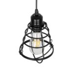 GLOBOSTAR® ALDO 999-0096 Vintage Κρεμαστό Φωτιστικό Οροφής με Ντουί 1 x E27 AC 220-240V IP20 - Μαύρο - Μ15 x Π15 x Υ24cm - Image 6