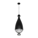 GLOBOSTAR® CARNEL 999-0110 Vintage Κρεμαστό Φωτιστικό Οροφής με Ντουί 1 x E27 AC 220-240V IP20 - Μαύρο - Μ26 x Π26 x Υ70cm - Image 3