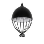 GLOBOSTAR® CANARIO 999-0111 Vintage Κρεμαστό Φωτιστικό Οροφής με Ντουί 1 x E27 AC 220-240V IP20 - Μαύρο - Μ28 x Π28 x Υ47cm