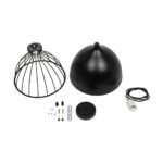 GLOBOSTAR® CANARIO 999-0111 Vintage Κρεμαστό Φωτιστικό Οροφής με Ντουί 1 x E27 AC 220-240V IP20 - Μαύρο - Μ28 x Π28 x Υ47cm - Image 10