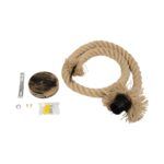 GLOBOSTAR® JAM 999-0116 Vintage Κρεμαστό Φωτιστικό Οροφής με Ντουί 1 x E27 AC 220-240V IP20 - Διάφανο & Μπεζ - Μ13 x Π13 x Υ125cm - Image 9