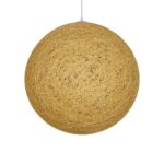 GLOBOSTAR® OCEANA 999-0155 Boho Κρεμαστό Φωτιστικό Οροφής με Ντουί 1 x E27 AC 220-240V IP20 - Μπεζ & Χρυσό - Μ60 x Π60 x Υ60cm