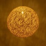 GLOBOSTAR® OCEANA 999-0155 Boho Κρεμαστό Φωτιστικό Οροφής με Ντουί 1 x E27 AC 220-240V IP20 - Μπεζ & Χρυσό - Μ60 x Π60 x Υ60cm - Image 2