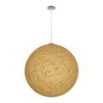 GLOBOSTAR® OCEANA 999-0155 Boho Κρεμαστό Φωτιστικό Οροφής με Ντουί 1 x E27 AC 220-240V IP20 - Μπεζ & Χρυσό - Μ60 x Π60 x Υ60cm - Image 3
