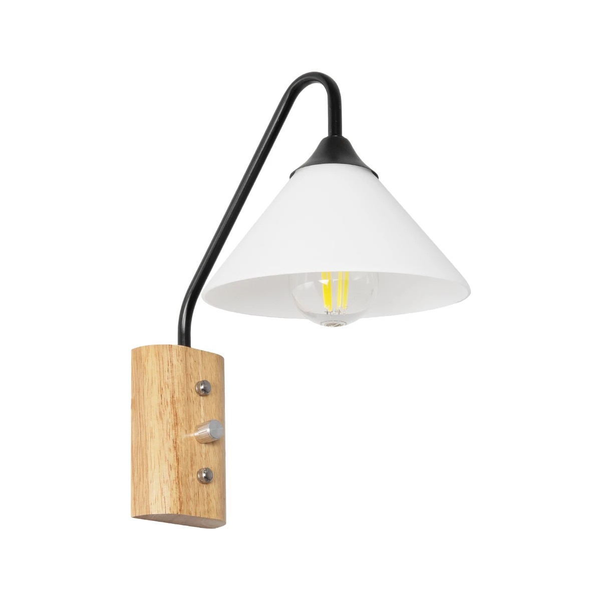 999_0177_1 GLOBOSTAR® ALESSIA 999-0177 Μοντέρνο Φωτιστικό Τοίχου - Απλίκα με Ντουί 1 x E27 AC 220-240V IP20 - Μπεζ & Μαύρο - Μ18 x Π26 x Υ29cm - Image 1