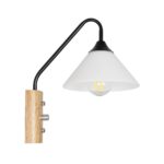 GLOBOSTAR® ALESSIA 999-0177 Μοντέρνο Φωτιστικό Τοίχου - Απλίκα με Ντουί 1 x E27 AC 220-240V IP20 - Μπεζ & Μαύρο - Μ18 x Π26 x Υ29cm - Image 3