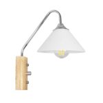 GLOBOSTAR® ALESSIA 999-0179 Μοντέρνο Φωτιστικό Τοίχου - Απλίκα με Ντουί 1 x E27 AC 220-240V IP20 - Μπεζ & Ασημί - Μ18 x Π26 x Υ29cm - Image 3