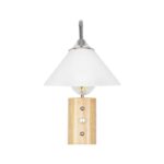 GLOBOSTAR® ALESSIA 999-0179 Μοντέρνο Φωτιστικό Τοίχου - Απλίκα με Ντουί 1 x E27 AC 220-240V IP20 - Μπεζ & Ασημί - Μ18 x Π26 x Υ29cm - Image 4