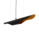 GLOBOSTAR® ESTERINA 999-0180 Μοντέρνο Κρεμαστό Φωτιστικό Οροφής με Ντουί 2 x E27 AC 220-240V IP20 - Μαύρο & Χρυσό - Μ100 x Π10 x Y10cm