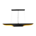 GLOBOSTAR® ESTERINA 999-0180 Μοντέρνο Κρεμαστό Φωτιστικό Οροφής με Ντουί 2 x E27 AC 220-240V IP20 - Μαύρο & Χρυσό - Μ100 x Π10 x Y10cm - Image 3