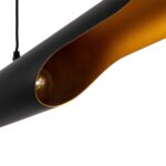 GLOBOSTAR® ESTERINA 999-0180 Μοντέρνο Κρεμαστό Φωτιστικό Οροφής με Ντουί 2 x E27 AC 220-240V IP20 - Μαύρο & Χρυσό - Μ100 x Π10 x Y10cm - Image 8