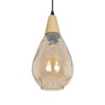 GLOBOSTAR® NOAH 999-0185 Μοντέρνο Κρεμαστό Φωτιστικό Οροφής με Ντουί 1 x E27 AC 220-240V IP20 - Μελί & Μπεζ - Μ16 x Π16 x Υ32cm