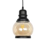 GLOBOSTAR® OLIVER 999-0186 Vintage Κρεμαστό Φωτιστικό Οροφής με Ντουί 1 x E27 AC 220-240V IP20 - Μελί & Μαύρο - Μ16 x Π16 x Υ25cm - Image 4