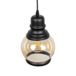 GLOBOSTAR® OLIVER 999-0186 Vintage Κρεμαστό Φωτιστικό Οροφής με Ντουί 1 x E27 AC 220-240V IP20 - Μελί & Μαύρο - Μ16 x Π16 x Υ25cm - Image 6