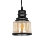 GLOBOSTAR® OLIVER 999-0187 Vintage Κρεμαστό Φωτιστικό Οροφής με Ντουί 1 x E27 AC 220-240V IP20 - Μελί & Μαύρο - Μ15 x Π15 x Υ21.5cm - Image 4