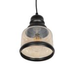 GLOBOSTAR® OLIVER 999-0187 Vintage Κρεμαστό Φωτιστικό Οροφής με Ντουί 1 x E27 AC 220-240V IP20 - Μελί & Μαύρο - Μ15 x Π15 x Υ21.5cm - Image 5