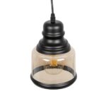 GLOBOSTAR® OLIVER 999-0187 Vintage Κρεμαστό Φωτιστικό Οροφής με Ντουί 1 x E27 AC 220-240V IP20 - Μελί & Μαύρο - Μ15 x Π15 x Υ21.5cm - Image 6