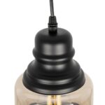 GLOBOSTAR® OLIVER 999-0187 Vintage Κρεμαστό Φωτιστικό Οροφής με Ντουί 1 x E27 AC 220-240V IP20 - Μελί & Μαύρο - Μ15 x Π15 x Υ21.5cm - Image 7