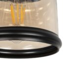 GLOBOSTAR® OLIVER 999-0187 Vintage Κρεμαστό Φωτιστικό Οροφής με Ντουί 1 x E27 AC 220-240V IP20 - Μελί & Μαύρο - Μ15 x Π15 x Υ21.5cm - Image 8