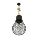 GLOBOSTAR® URBAN 999-0192 Vintage Κρεμαστό Φωτιστικό Οροφής με Ντουί 1 x E27 AC 220-240V IP20 - Μαύρο & Μπεζ - Μ28 x Π28 x Υ80cm - Image 4